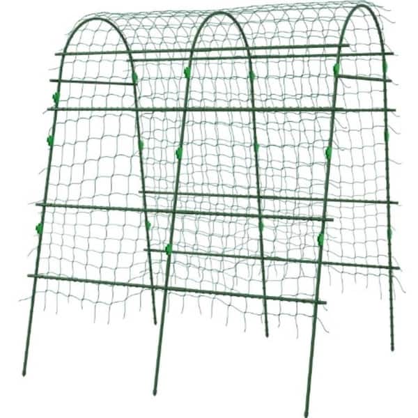65.7 in Green  Steel Outdoor Arbor Trellis for Patios