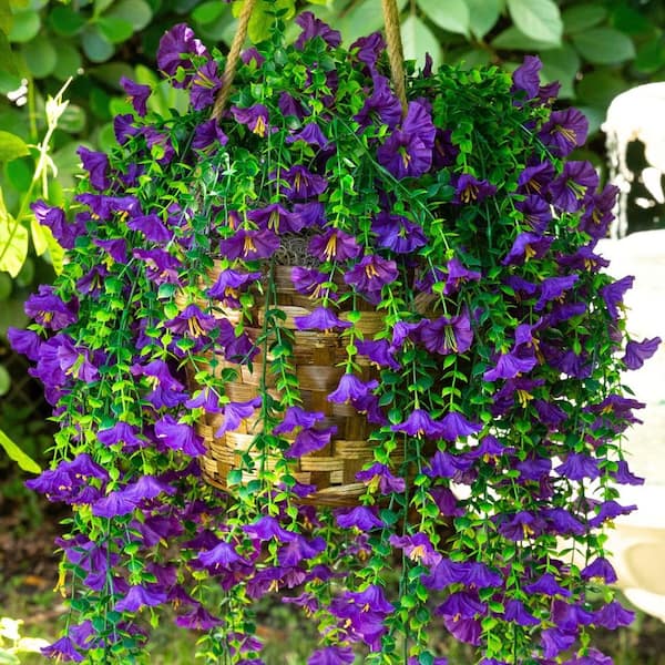 Nearly Natural 30 in. UV Resistant Artificial Morning Glory