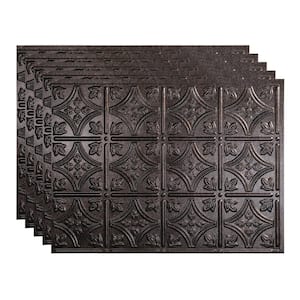 18 in. x 24 in. Traditional #1 Smoked Pewter Vinyl Backsplash Panel (Pack of 5)