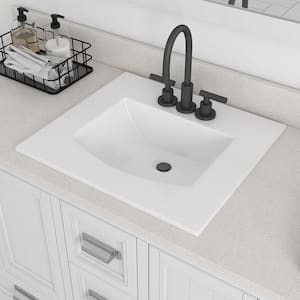 21 in. Drop-In Rectangular Vitreous China Bathroom Sink in White