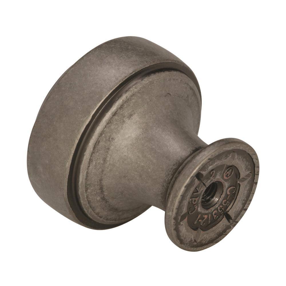 Highland Ridge Round Pewter Cabinet Knob with Mounting Hardware