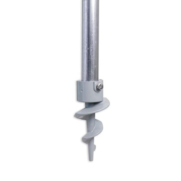8 in. Long Gray Polyester Powder Coated Cast Steel Auger Foot for Dock Post Pipes in Boat Dock Systems, 2-Pack