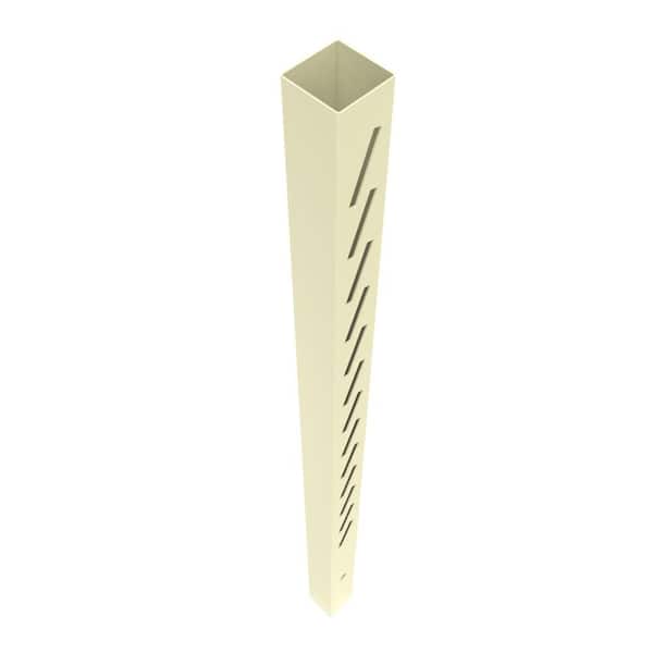 Barrette Outdoor Living Louvered 5 in. x 5 in. x 102 in. Sand Left End/Gate Vinyl Fence Post