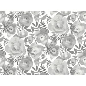 Dove Grey Flowers Blooming Floral Wall Mural
