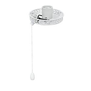 1-Light 4-1/2 in. Painted White Ceiling Fan Fitter Light Kit with Pull Chain (1-Pack)