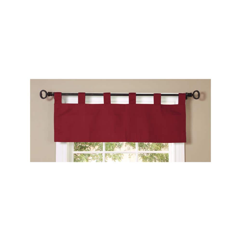 Burgundy Cotton Tab Top Insulated Valance - 40"x15"