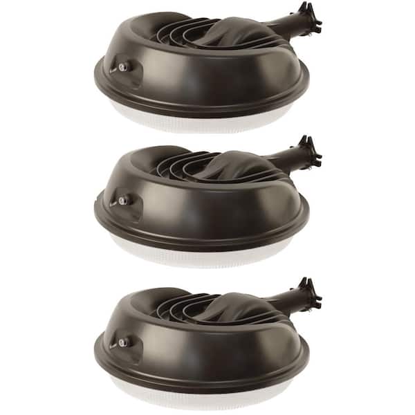 Feit Electric 80-Watt Bronze Outdoor Integrated LED Area Flood Light Dusk to Dawn Photocell Sensor Security Wall/Post Mount 3-Pack