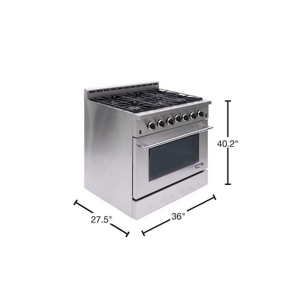 NXR Entree Bundle 48 in. 7.2 cu.ft. Pro-Style Liquid Propane GAS Range Convection Oven and Hood in Stainless Steel and Gold