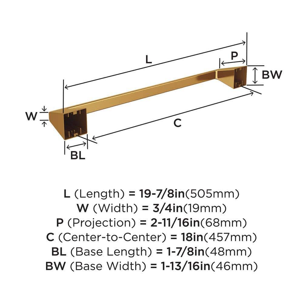 Champagne Bronze 18-Inch Wall Mounted Towel Bar