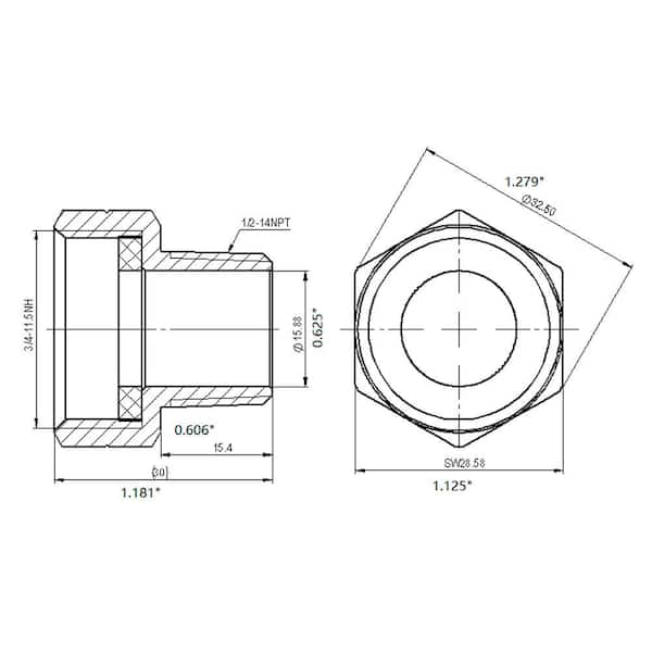 3/4 in. FHT x 1/2 in. MIP Brass Adapter Fitting