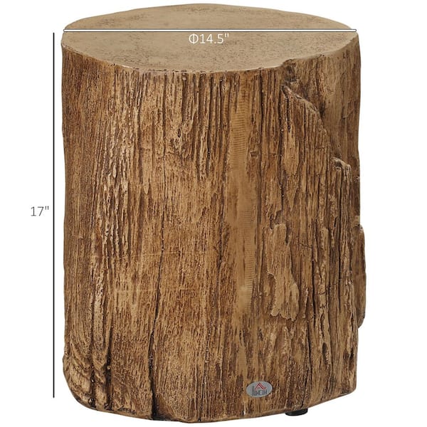 maocao hoom Tree Stump Stool, Decorative Side Table with Round