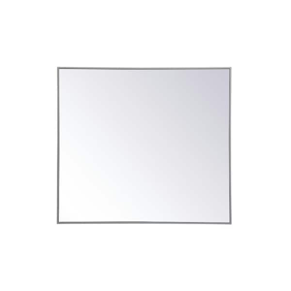 Unbranded Medium Rectangle Grey Modern Mirror (40 in. H x 36 in. W)