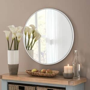 24 in. W x 24 in. H Medium Round Aluminum Frame Wall Mounted Wall Mirror Vanity Mirror