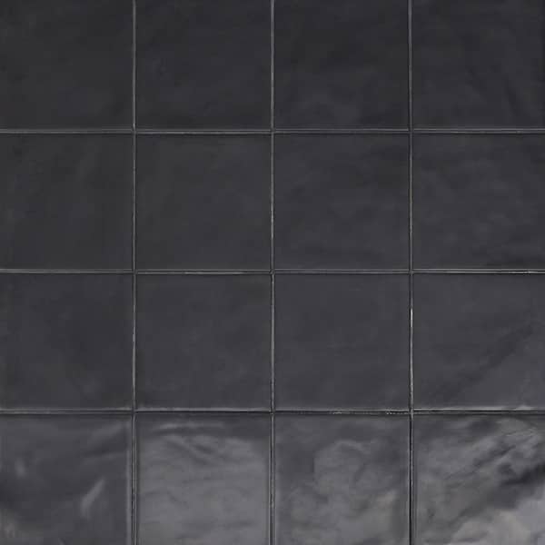 Ivy Hill Tile Oakland Black 6 in. x 6 in. 7mm Matte Porcelain Floor and Wall Tile (44 pieces 10.76 sq. ft. / box)