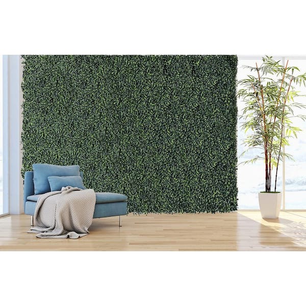 Ejoy 60 in. x 1 60 in. Artificial Dark Green Boxwood Roll Panels