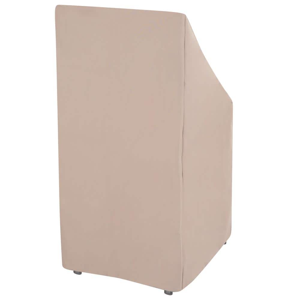 Beige High Back Patio Chair Covers, 27" x 27" x 49", Weather-Resistant