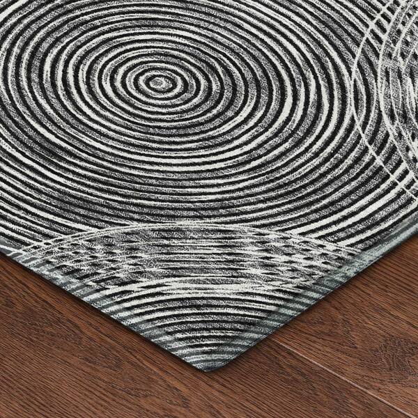 Mayfield Premium Machine Washable Abstract AMF2534 Black 2 ft. x 3 ft. Accent Rug