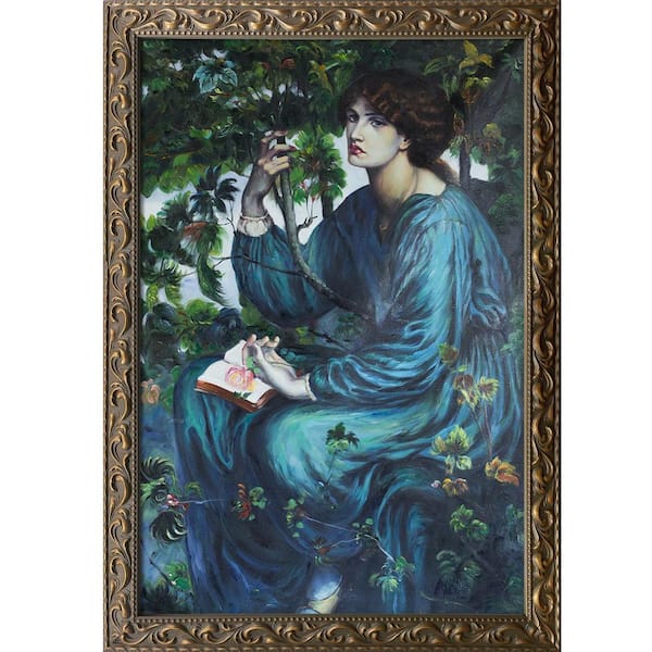 LA PASTICHE The Day Dream Dante Rossetti Elegant Gold Framed Abstract Oil Painting Art Print 29.5 in. x 41.5 in.