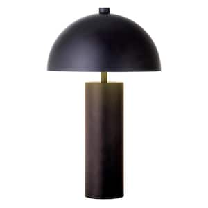 York 14.5 in. Blackened Bronze Mini Lamp with Metal Shade