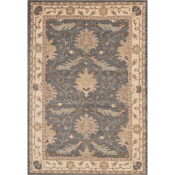 Nourison India House Blue 7 ft. x 10 ft. Bordered Traditional Area Rug
