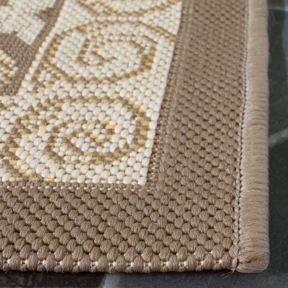Courtyard Elegance Beige & Yellow Synthetic 8' x 11' Area Rug