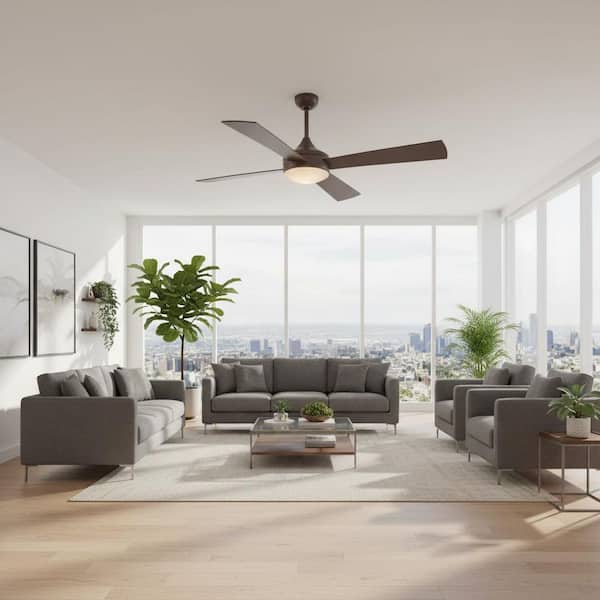 Aluma Wet 52 in. Integrated LED Indoor/Outdoor Oil Rubbed Bronze Ceiling Fan with Remote