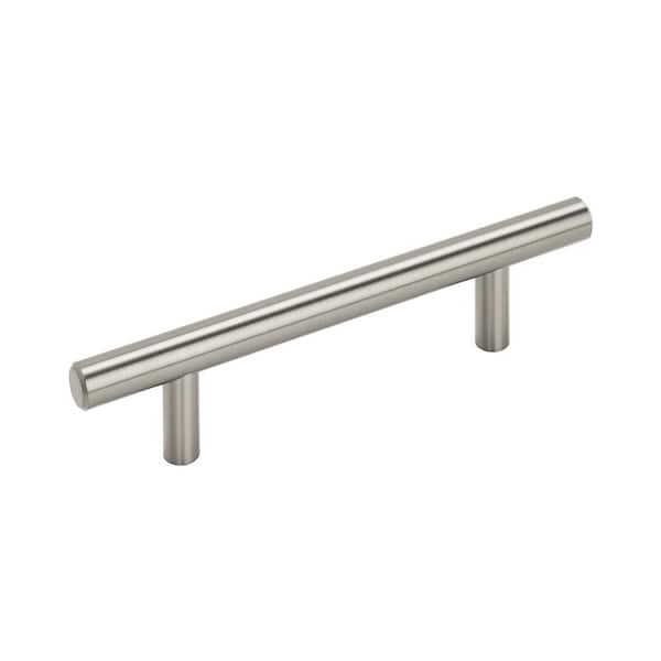 Bar Pulls 3-3/4 in. (96mm) Center-to-Center Satin Nickel Bar Cabinet Pull-10 Pack