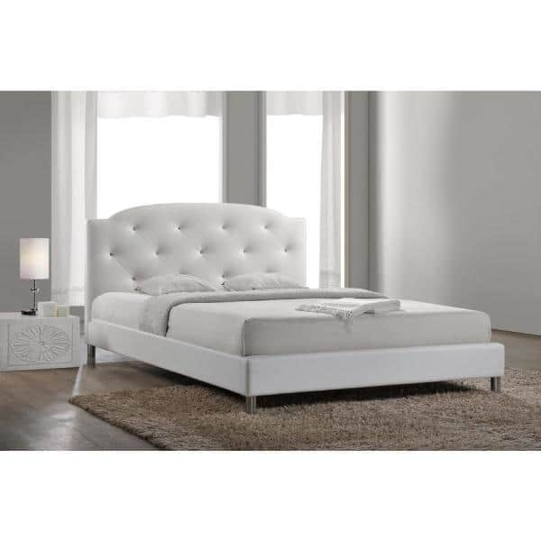 Baxton Studio Canterbury White Queen Upholstered Bed 28862 5558 HD