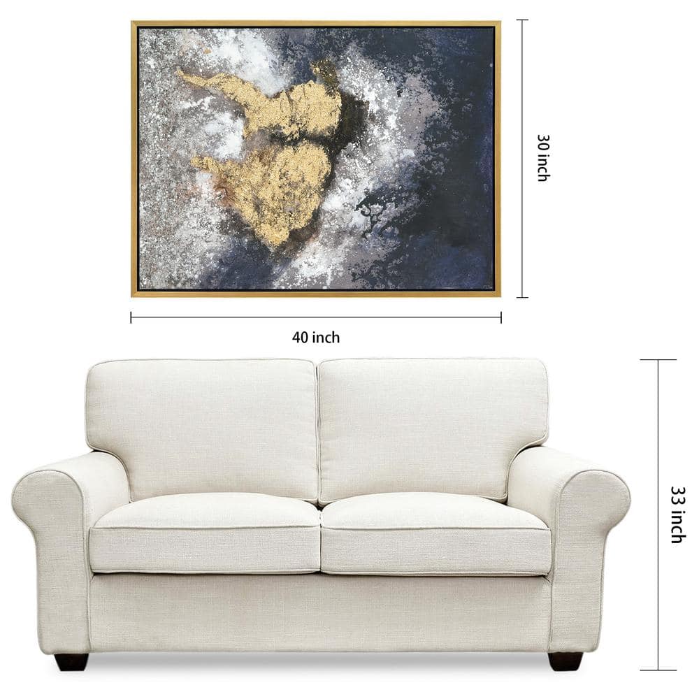 Nourishment Gold and Silver Abstract Hand Painted Canvas Art