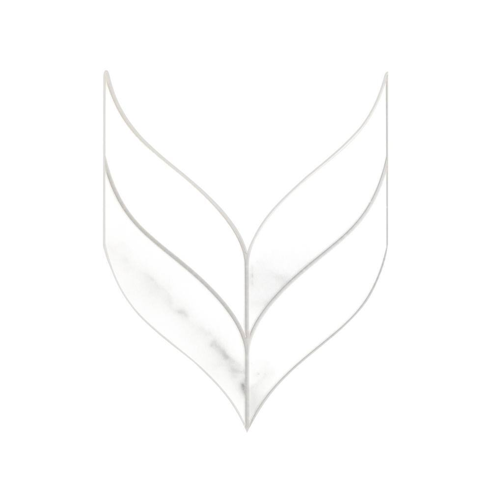 Leaf Waterjet 6 in. x 6 in. White Stone Composite Peel and Stick Backsplash Wall Tile (1-Pack) price history on PriceWatchPro