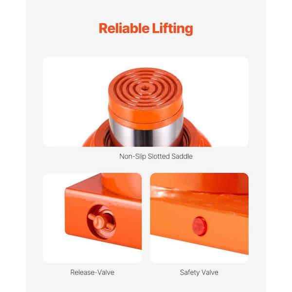 Hydraulic Bottle Jack, 50 Ton/110231 lbs. Welded Bottle Jack with 11 in.-17.32 in. Section Long Handle & Lifting Range