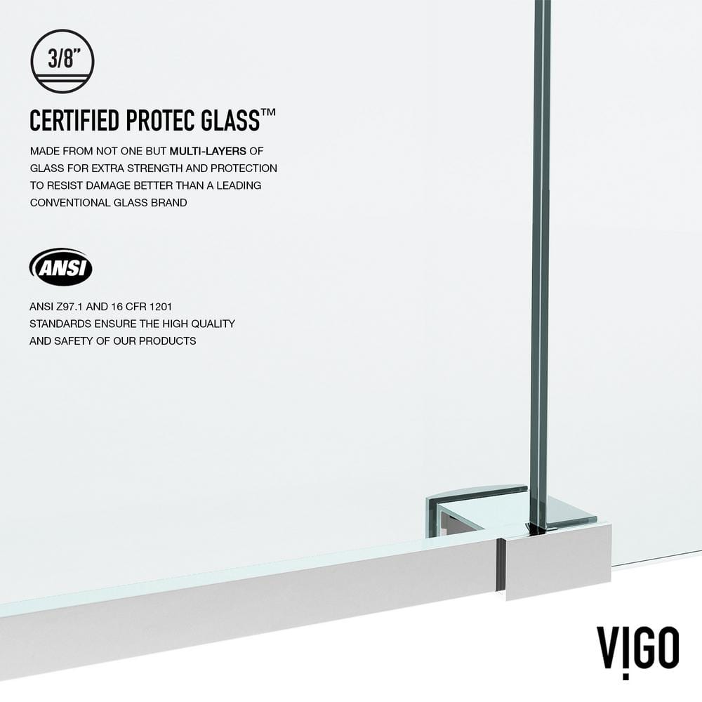 Elan Chrome 60" Frameless Sliding Tub Door with Laminated Glass
