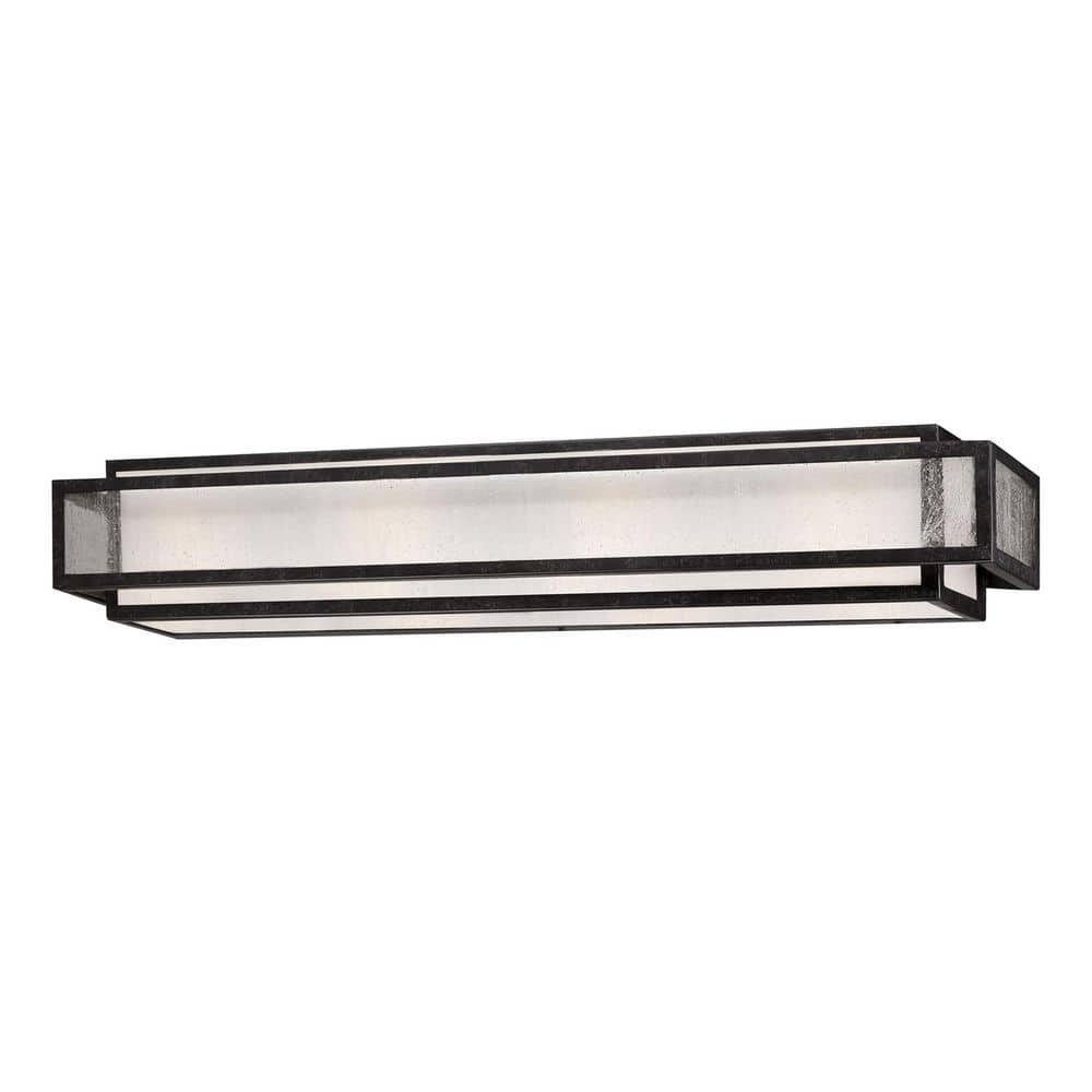 Aged Charcoal 30" 4-Light Bath Vanity with Clear Seeded Glass