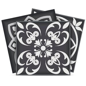 Black, White and Gray SB16 12 in. x 12 in. Vinyl Peel and Stick Tile (24-Tiles, 24 sq. ft. / Pack)