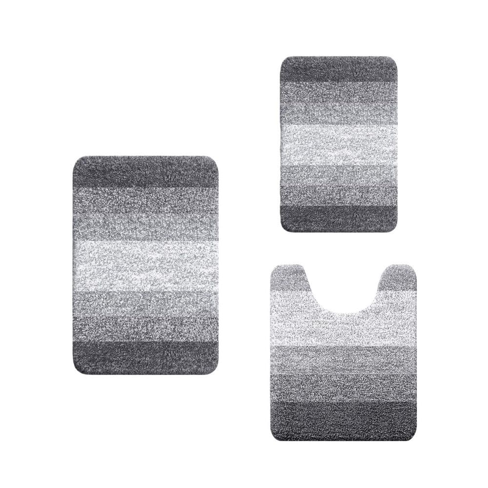 3 Piece Bathroom Rugs Set, 20 in. x 30 in. Soft Absorbent Microfiber Bath Mats with U-shaped Contour Toilet Rug price history on PriceWatchPro
