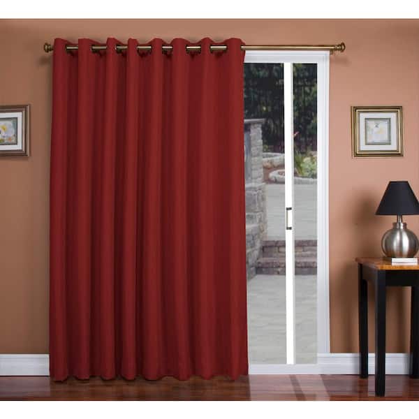 RICARDO Floral Rose Canvas Solid 106 in. W x 84 in. L Grommet Blackout Curtain