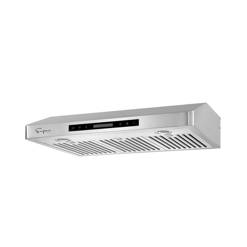 Empava 36 in. Ducted Under Cabinet Range Hood in Stainless Steel with Permanent Filters - Delay Shut-Off, Silver