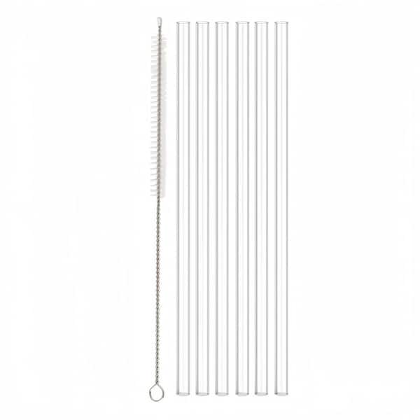 Replacement Disposable Tritan Plastic Straws w/ Cleaning Brush for Stanley 40 oz. and 30 oz. Cup Tumbler Clear (6-Pack)