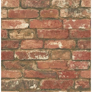 West End Brick Peel and Stick Red Wallpaper Sample