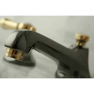 Kate 8 in. Widespread 2-Handle Lever-Handles Bathroom Faucet in Black and Polished Brass