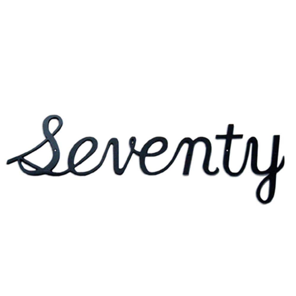 Black Aluminum Script House Number Seventy