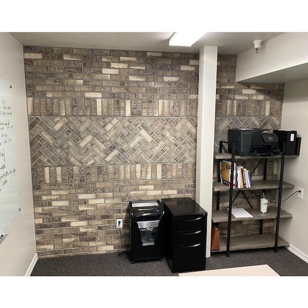 7.625 in. x 3.625 in. x 2.25 in. x 0.5 in. Vintage Oak Thin Brick Corners (Box of 18-Bricks)