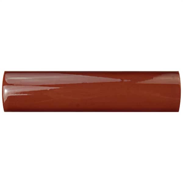 Merola Tile Novecento Cubrecantos Burdeos 1-1/4 in. x 5-1/8 in. Glossy Ceramic Wall Tile Trim