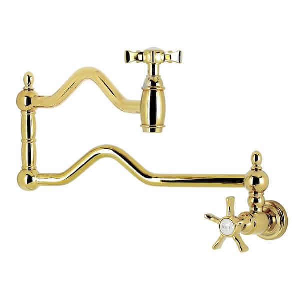 Hamilton Wall Mount Pot Filler Faucet in Polished Brass