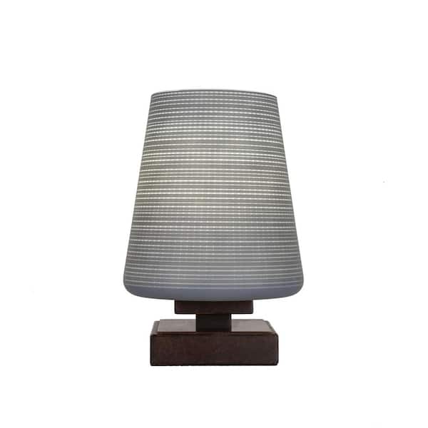 Unbranded Quincy 8.5 in. Dark Granite Accent Lamp with Glass Shade