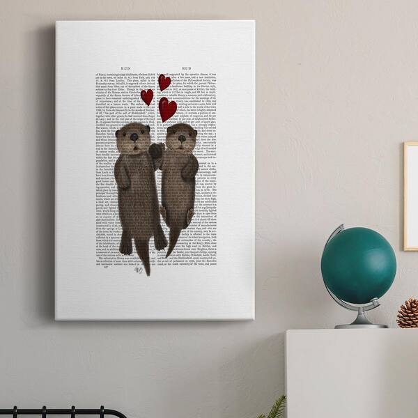 Wexford Home Otters Holding Hands By Wexford Homes Unframed Giclee Home Art  Print 27 in. x 16 in. WC11-2683650-R - The Home Depot