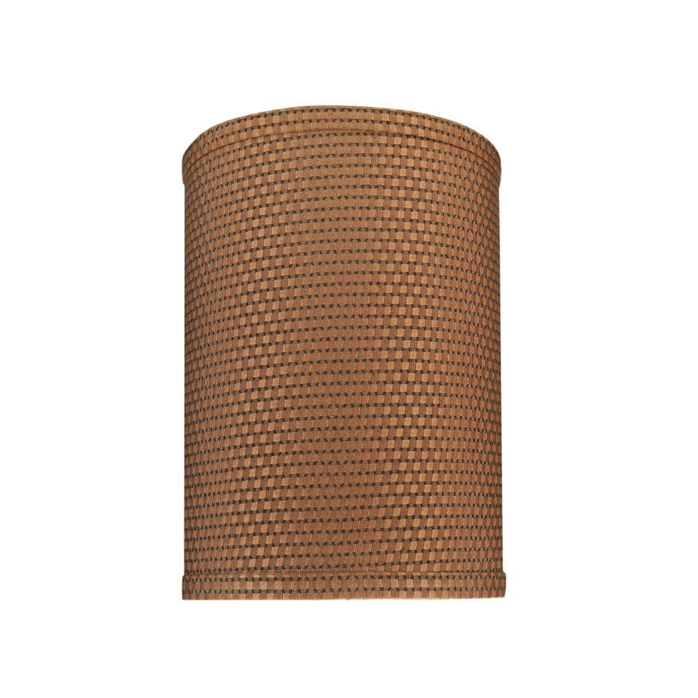11'' Brown Jacquard Textured Fabric Drum Lamp Shade