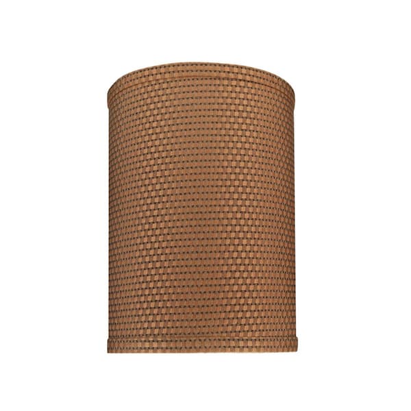 Aspen Creative Corporation 8 in. x 11 in. Brown Hardback Drum/Cylinder Lamp Shade