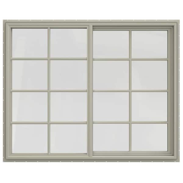 JELD-WEN 30 in. x 36 in. V-4500 Series White Single-Hung Vinyl Window with 6-Lite Colonial Grids/Grilles