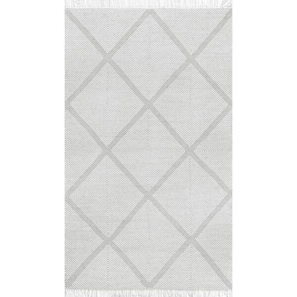 nuLOOM Concetta Geometric Silver 3 ft. x 5 ft. Area Rug